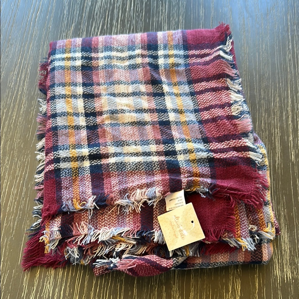 Altar'd State Plaid Scarf - Red and Blue